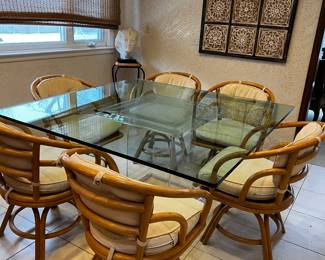 Bentwood Brown Jordan dining swivel chairs 