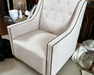 Modern armchair with nailheads