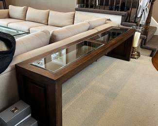 Mcm glass wood console