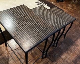 Nesting wood metal tables