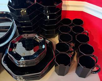 	#81	Arcorac black glass set Made in France	 $80.00 				