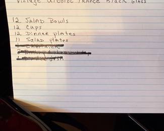 	#81	Arcorac black glass set Made in France	 $80.00 				