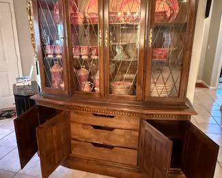 	#20	Ethan Allen 2 piece lighted china cabinet 66x17x80"H	 $100.00 				