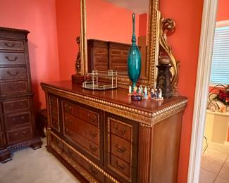 	#5	Horchow "Bellissimo" dresser with mirror  71x21x41	 $225.00 				