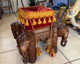 	#49	Carved elephant stool  14"H	 $40.00 				