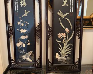 	#64	Vietnamese Grey Jade Framed art set of 2	 $120.00 				