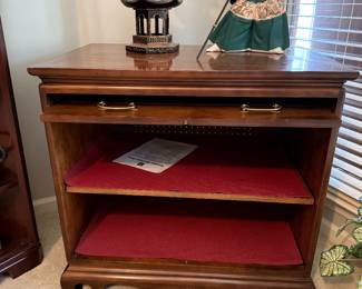 #34	Asian inspired cabinet 33x22x30 (as is small chip)	 $40.00 	