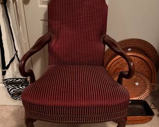 	#56	Maroon striped side chair	 $25.00 				