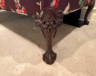 	#19	Beautiful Camel back sofa 81"L with carved legs	 $50.00 				