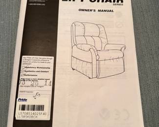 	#29	Pride Lift Chair 	 $150.00 				