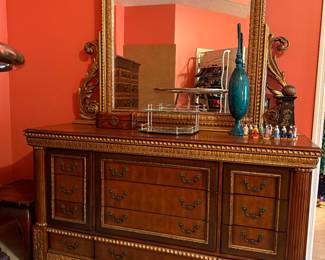 	#5	Horchow "Bellissimo" dresser with mirror  71x21x41	 $225.00 				