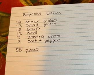 	#63	Raymond Waits red dishes	 $80.00 				