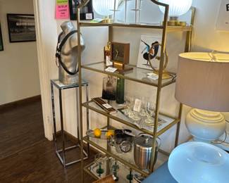 Pair of Gold Etageres $100 ea. 