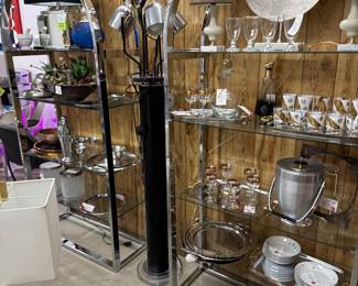 Chrome etageres $250 ea.