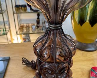 PAIR Caged Glass Lamps