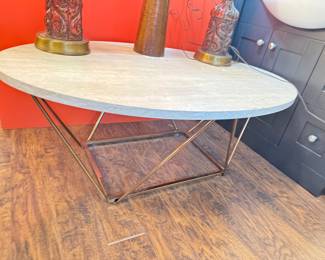 Faux Stone Oval Coffee Table $75 