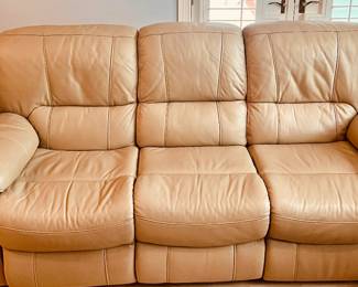 3-Seat Faux Leather Reclining Sofa, 88 x 40x 40