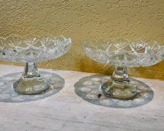 Crystal footed compotes