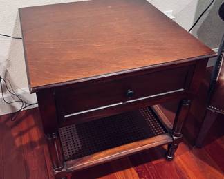 Solid wood end table with drawer and shelf