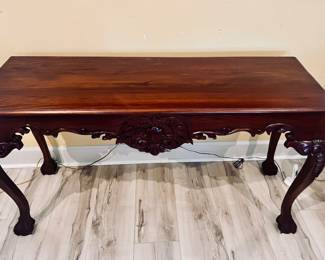 Solid wood Queen Anne sofa/entry table (top view)