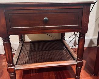 Solid wood end table with drawer and shelf, 22 x 22 x 22