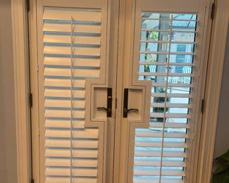 Plantation Shutters for doors, 3 sets available, each panel measures 23" x 69". 