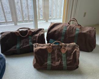 Set of 3 vintage LL Bean canvas duffles