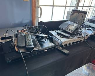Just some of the many DVD, CD Players