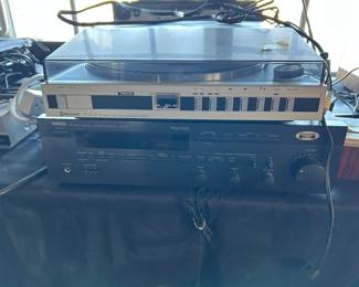 Sherwood Linear Tracking Turntable and Yamaha Receiver
