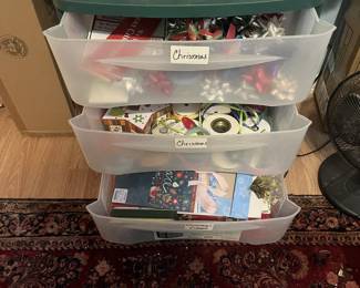 Wrapping supplies with storage