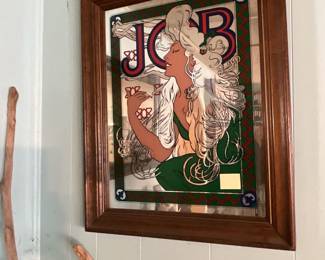 Tobacciana. Vintage J&B Framed Decorative Mirror. Man Cave? VERY RARE!!