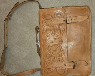 Tooled Leather Briefcase 