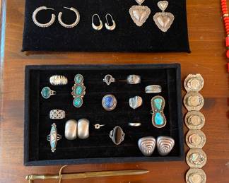 Vintage Sterling and Turquoise Rings/Jewelry 