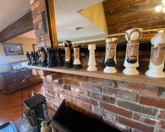 Vintage Ceramic Medieval Chess Set