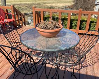 Patio Table and Chairs (Includes Cushions not Photographed)