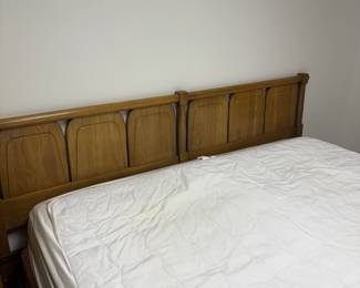 MCM Solid wood Queen sized headboard & Sleep number mattress