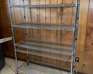 This is a PRE-SALE item -there are two Metal wire racks with wheels 76" H 47 1/2" W 18" D - 6 Shelves made by Seville Classics, Inc. 2 available The items are priced separately and sold AS IS and the price per rack is $99 each plus 7% sales tax