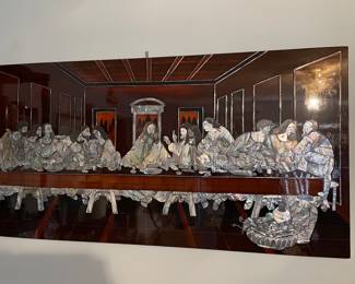 This is a PRE-SALE item - Mother of Pearl Last Supper - 48" W and 23" H - Sold As Is - Priced at $275.00 plus 7% sales tax