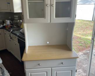 This is a PRE-SALE item - Hoosier Style sturdy storage unit on wheels.  74" H 20" D and 34 1/2" W - This unit is sold AS IS and is priced at $159.00 plus 7% sales tax. 