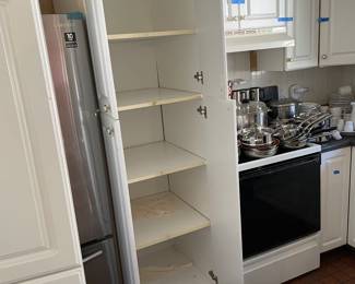 This is a PRE-SALE item -   There is 1 (ONE) Pantry Style 4 door cabinet with Shelves -  83" H 24" D and 24" W  - Items is sold AS IS and priced at $95 plus 7% sales tax.