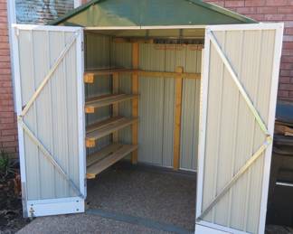 Inside of the storage shed