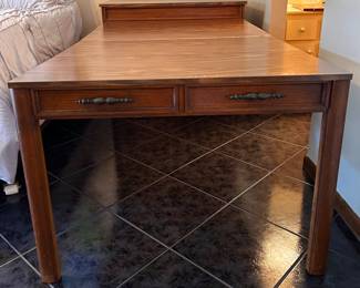 Desk extended open to make 6' table