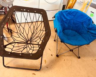 Folding bungee camping chairs - Blue is Sold, black is available