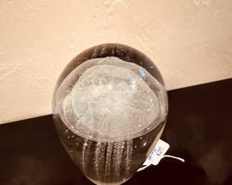 Glow-in-the-dark glass jellyfish paperweight