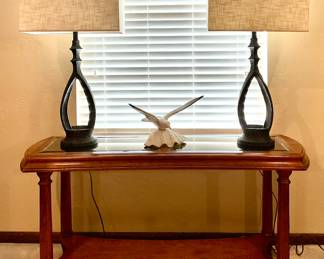 Glass top sofa table