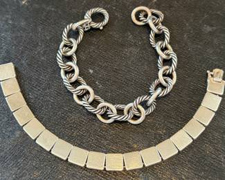 David Yurman Oval Link Chain Bracelet (top) & Tiffany Sterling Silver Bracelet (bottom)