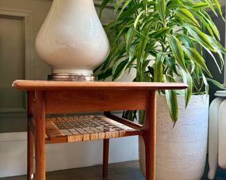 (2) Trioh Danish Teak and Cane MCM End Tables
