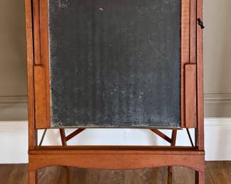 Antique Litho Plate Slated Blackboard Easel with Paper Scroll