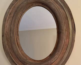 Reclaimed Wood Oval Mirror