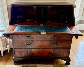 detail - leather writing area